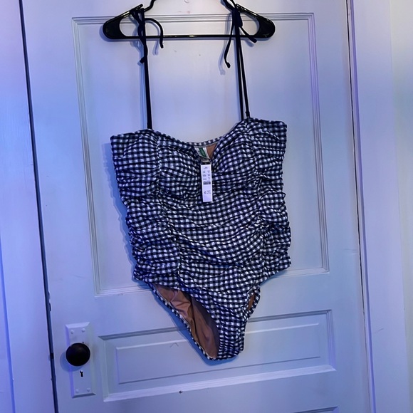 J crew ruched gingham swimsuit - Picture 2 of 4
